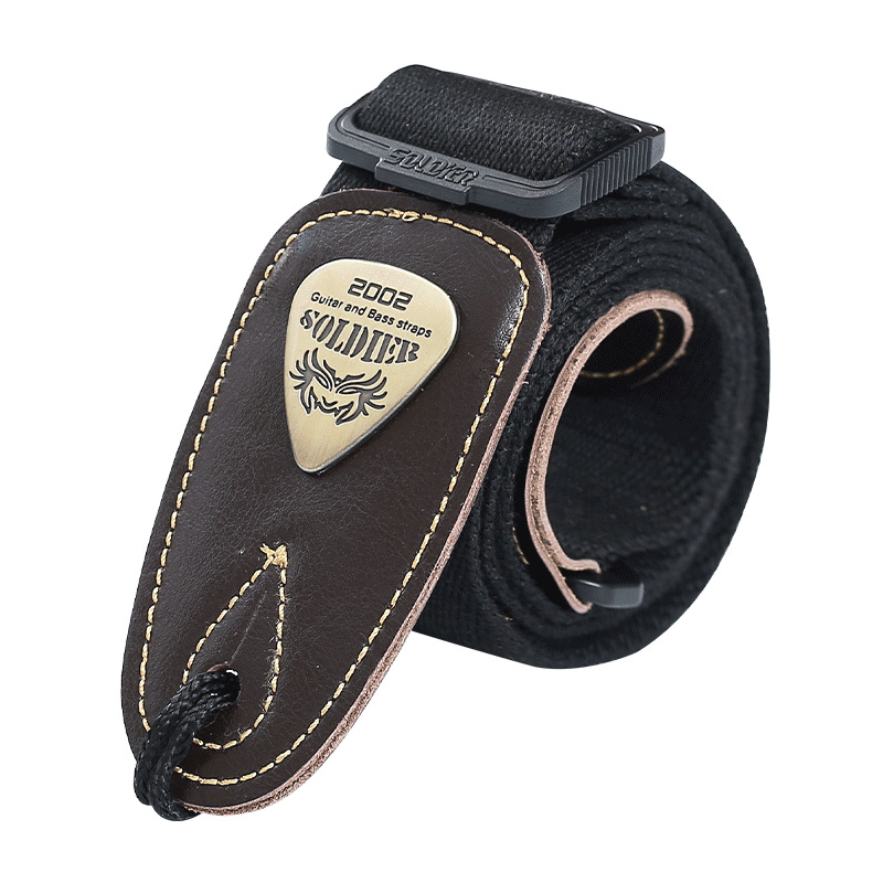 Picture of Soldier Soldier Guitar Strap Folk Wood Electric Guitar Shoulder Strap Bass Widened Leather Strap Perseus