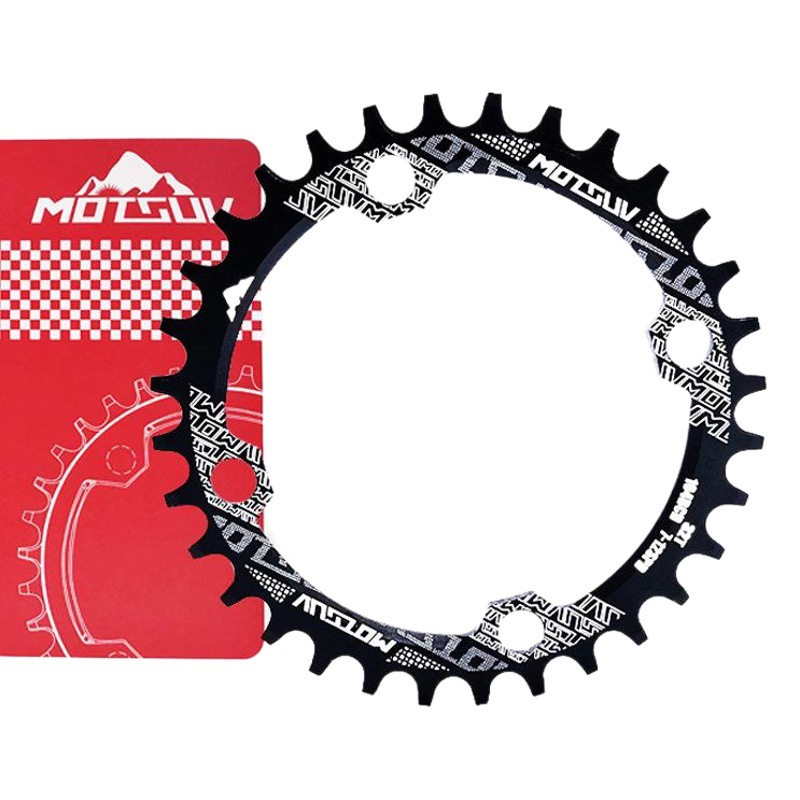 MOTSUV Bicycle Positive and Negative Tooth Disc Mountain Bike 32T 34T 36T 38T Round Ellipse 104BCD Single Disc