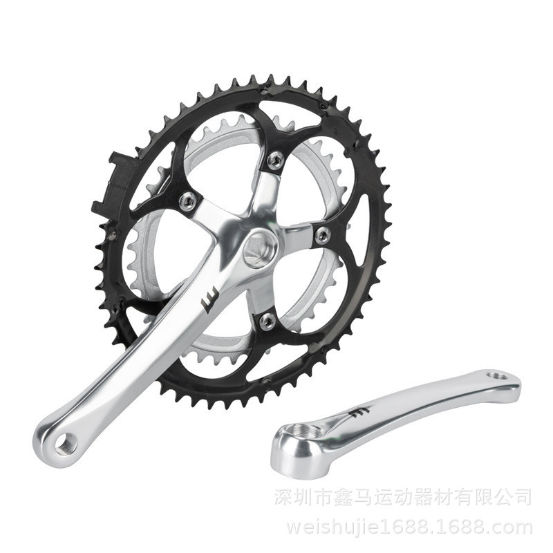 Bicycle tooth plate road bicycle aluminum alloy five-claw detachable crank variable speed steel tooth plate 52/39 tooth plate