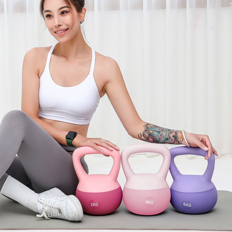 Light law soft kettlebell women's fitness home hip training artifact dumbbell men's sports shaping high-end lifting pot soft bottom