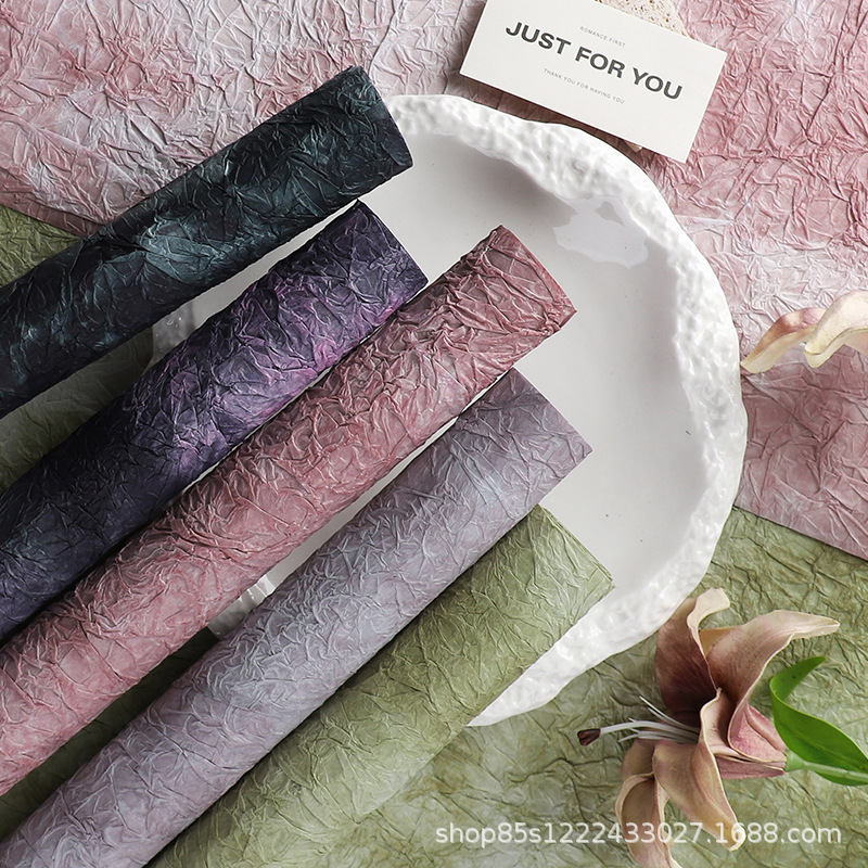 Zhuo fiber flower material colorful stone paper wrapping paper texture gradient floral material bouquet high sense flower wrapping paper