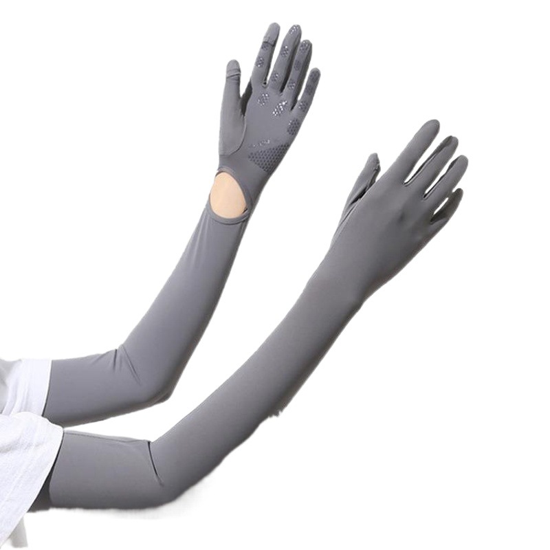 Sun Protection Gloves for Women, Long-Sleeved, Summer Cycling and Driving Uv Protection Arm Sleeves, Thin Ice Silk Sleeves, Ice Sleeves, Ice-Feel Breathable