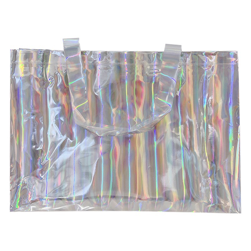 Laser Pvc Bag Happy Fortune Satchel Shoulder Gift Bag Retro Clothing Handbag Shopping Bag Wholesale