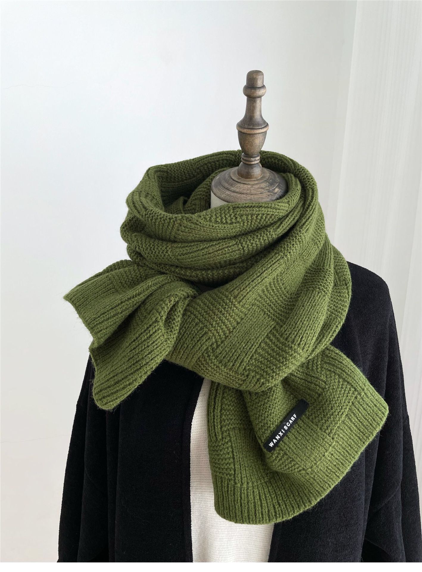 Picture of Douyin Live New Large Checkerboard Knitted Scarf Women's Korean Style Autumn and Winter Easiest for Match Color Block Plaid Warm Scarf