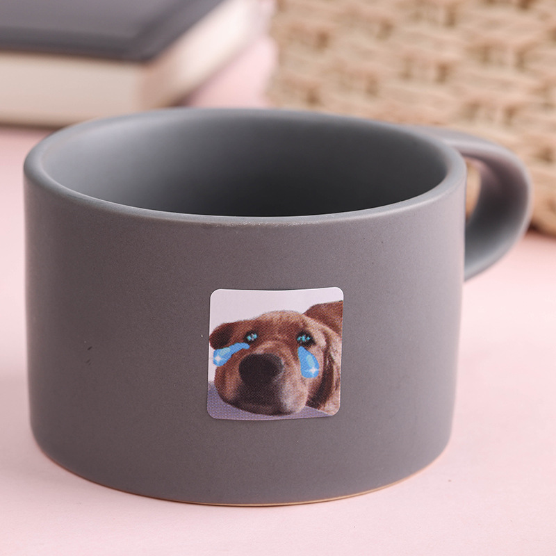 Realistic Golden Hair Dog Sticker Round Seal Sticker Sticker Cartoon Cute Roll Sticker Wholesale