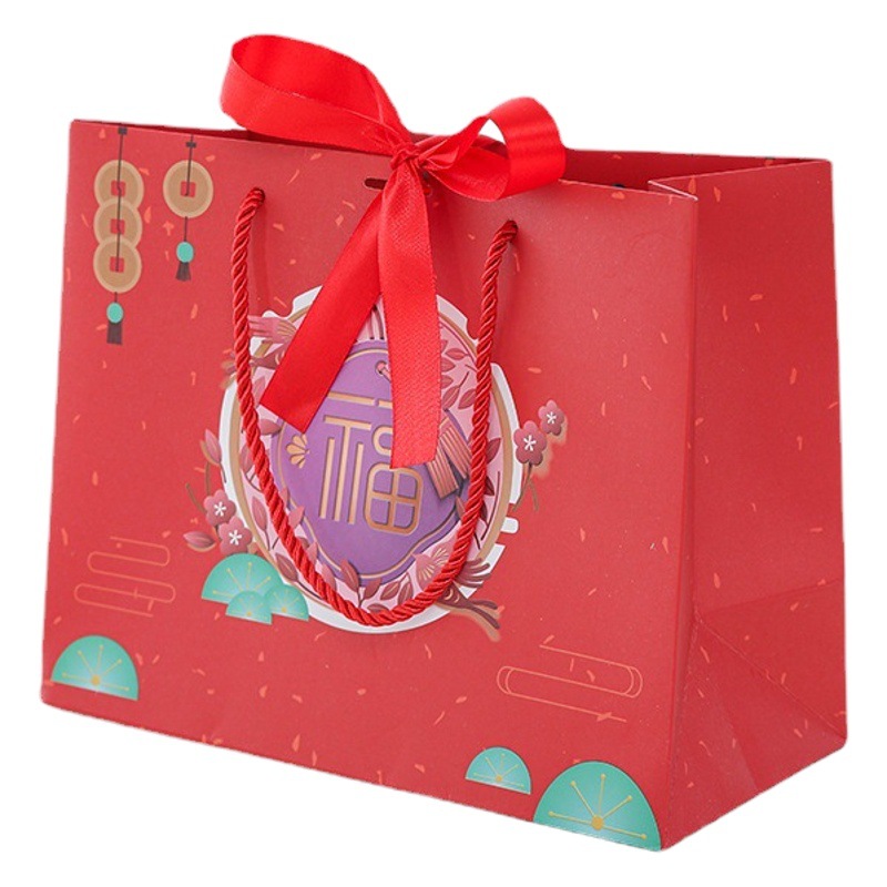 SOURCE Factory in stock wholesale fu character handbag festive gift bag paper bag packaging bag birthday gift bag