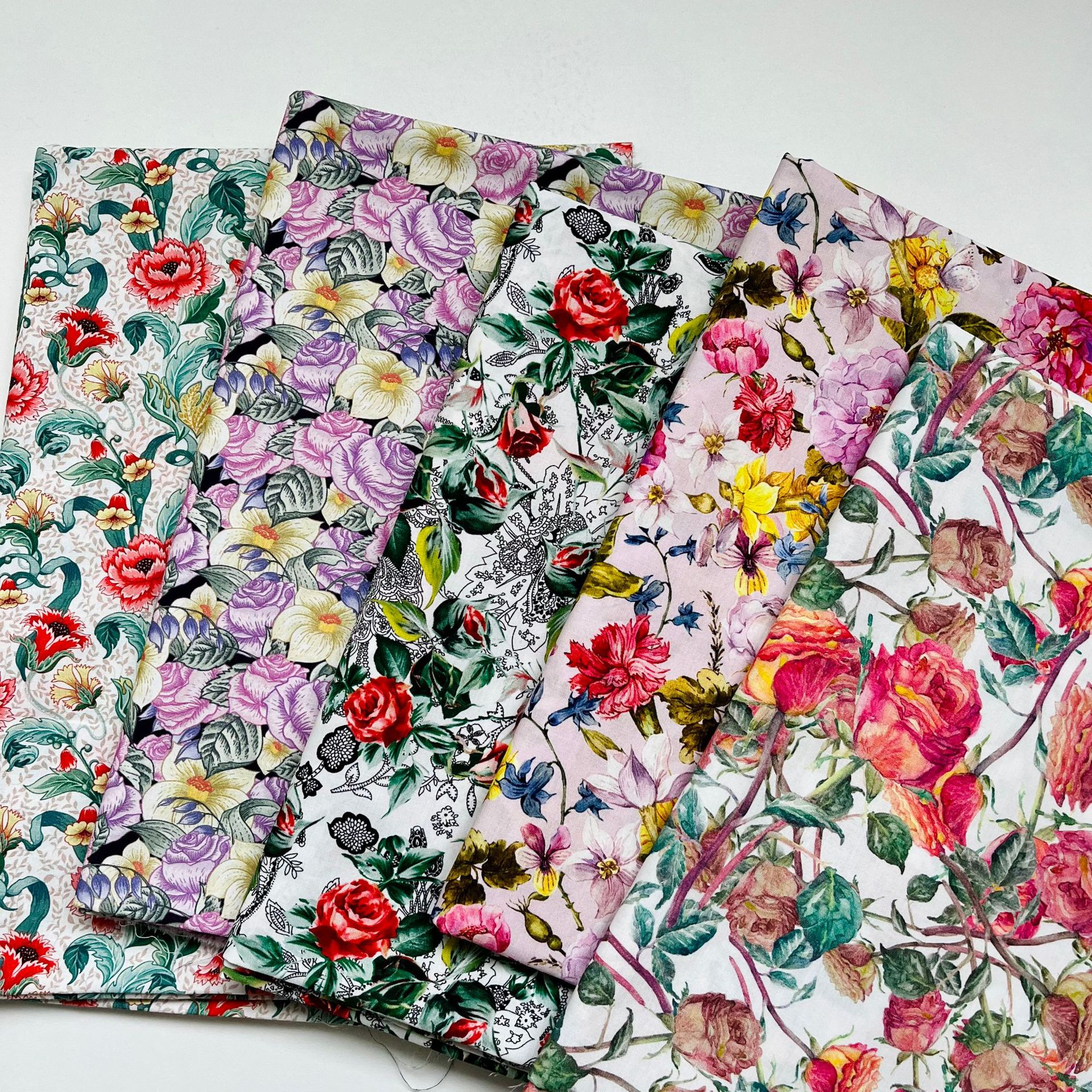 Cotton 60 Poplin Fabric Digital Printing Red Rose Bag Cheongsam dress Home Service Clothing Fabric