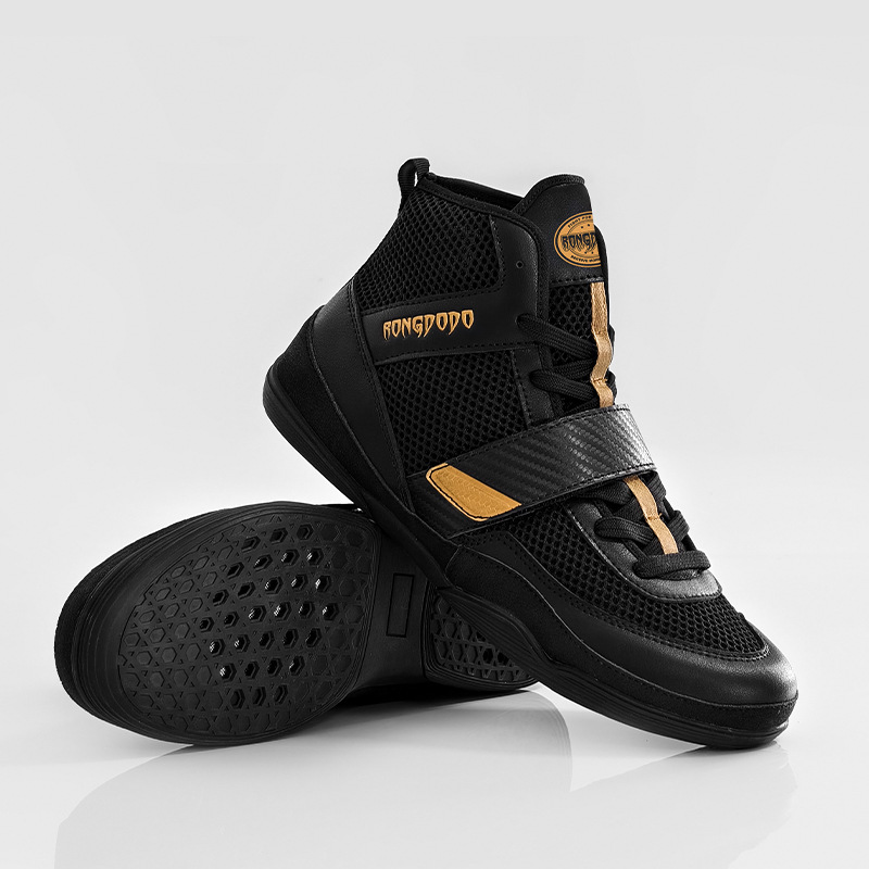 Picture of Boxing shoes, men's and women's Sanda training, martial arts fighting shoes, high-top Muay Thai breathable professional freestyle shoes, wrestling shoes