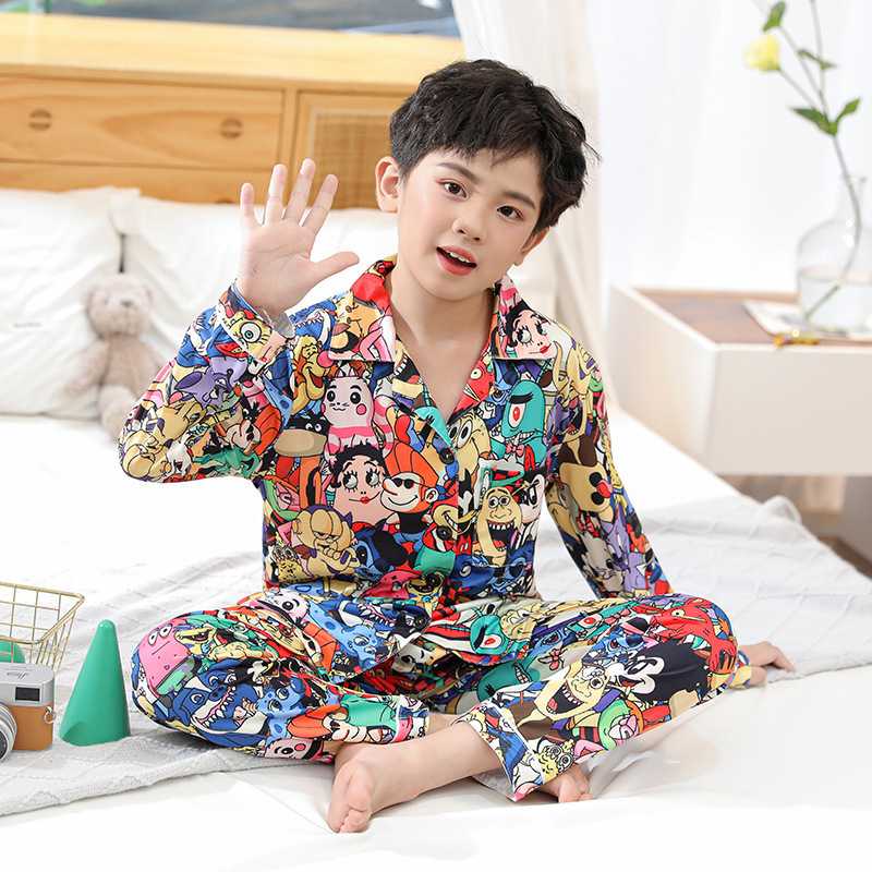 Picture of South Korea children's clothing spring and autumn children's home clothing suit summer long sleeve pajamas women's casual home clothing women's children's clothing wholesale
