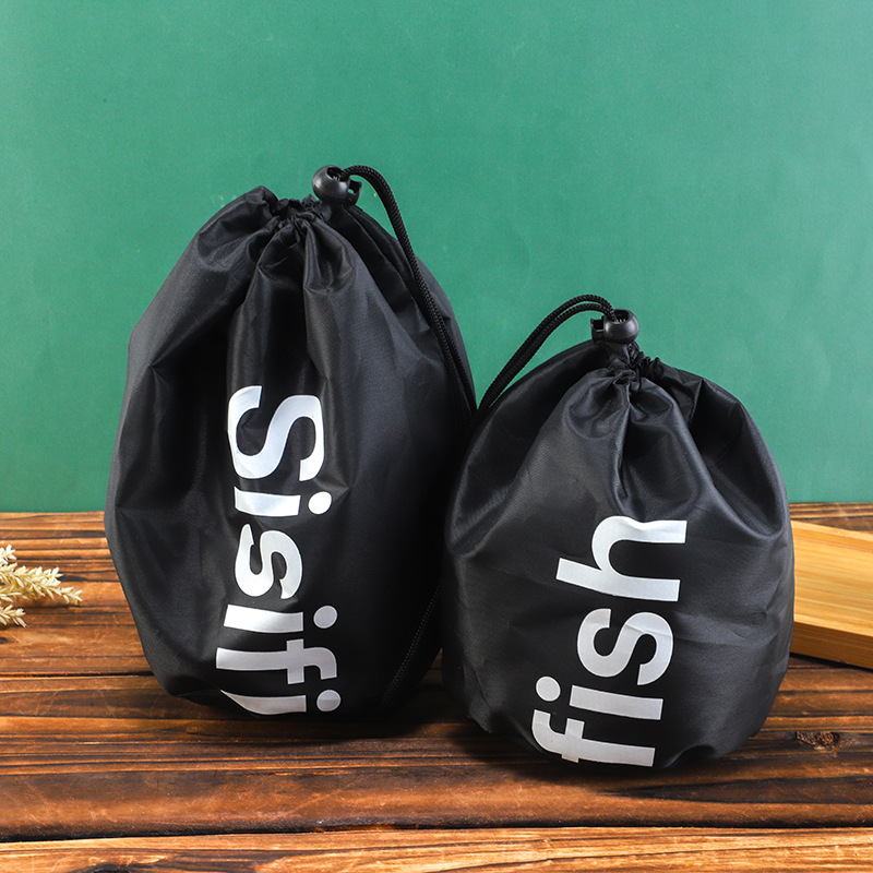 Black in stock Drawstring Bucket Bag Marathon Home Travel Portable Quick Dust-proof Storage Drawstring Bucket Bag