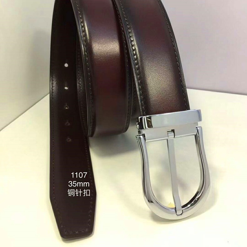 Men's cowhide belt first layer cowhide belt 1107#3.5 wide first layer vegetable tanned leather cowhide belt copper pin buckle New