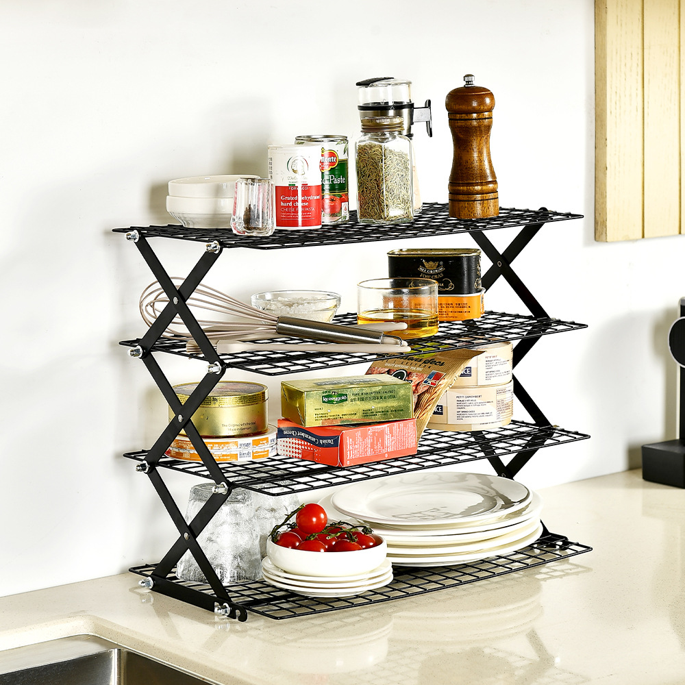 Cross-Border Foldable Kitchen Storage Rack Household Baking Bread Cake Cold Drying Rack Outdoor Camping Iron Dining Rack