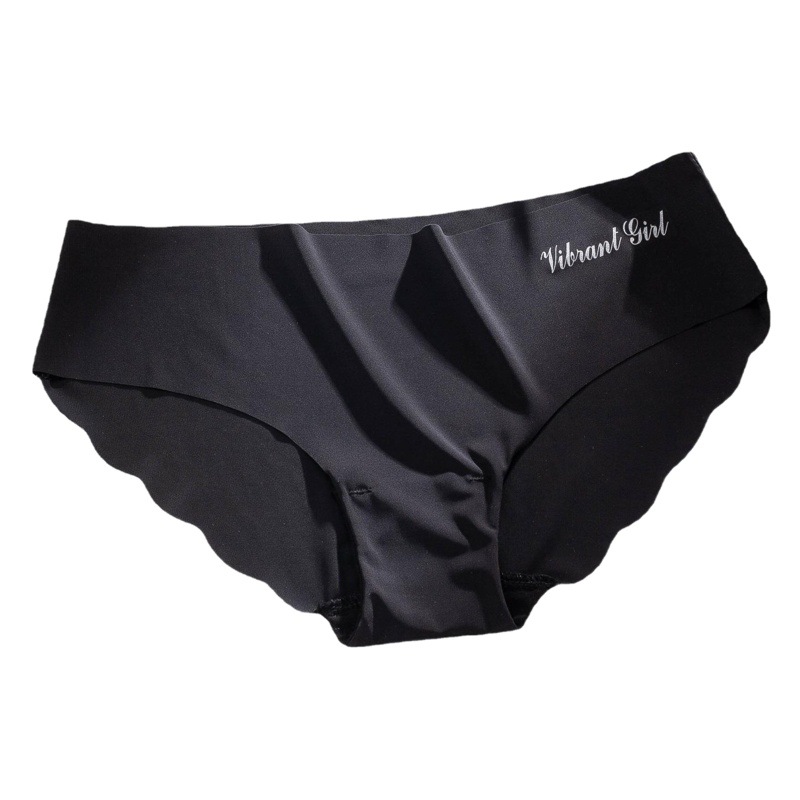 Carefully Selected Seamless Breathable Ice Silk Thin Mid-Waist Women's Briefs One-Piece Silk Printed Letters Skin-Friendly Girls' Underwear