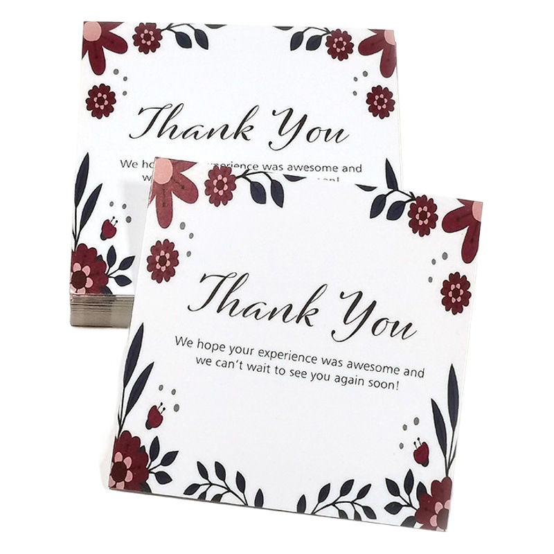 Picture of 30 Sheets/Pack Square Simple Thank You Cards Coated Paper Business Cards Gift Packaging Decorative Cards English Mini Thank You Cards