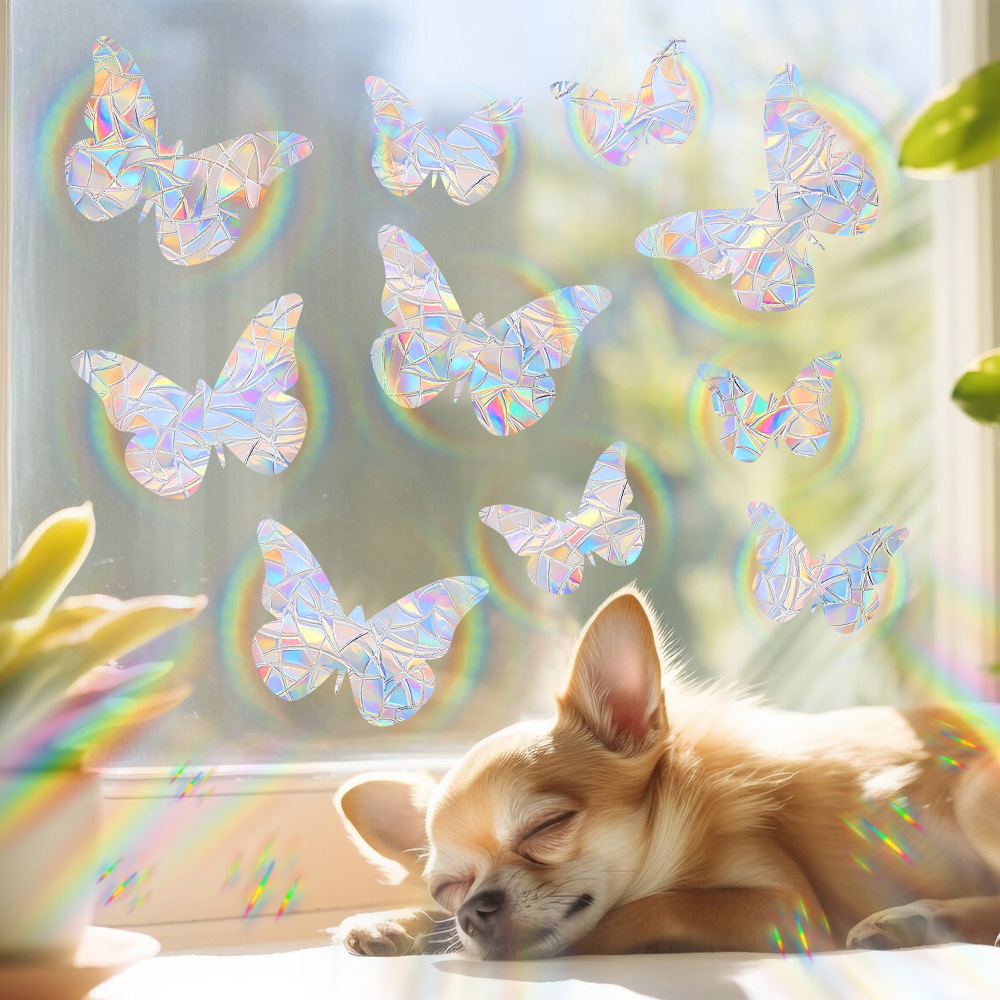 Aike XC2364 Colorful Butterfly Flying Glass Sticker Balcony Bedroom Window Sunlight Catcher Decorative Electrostatic Sticker