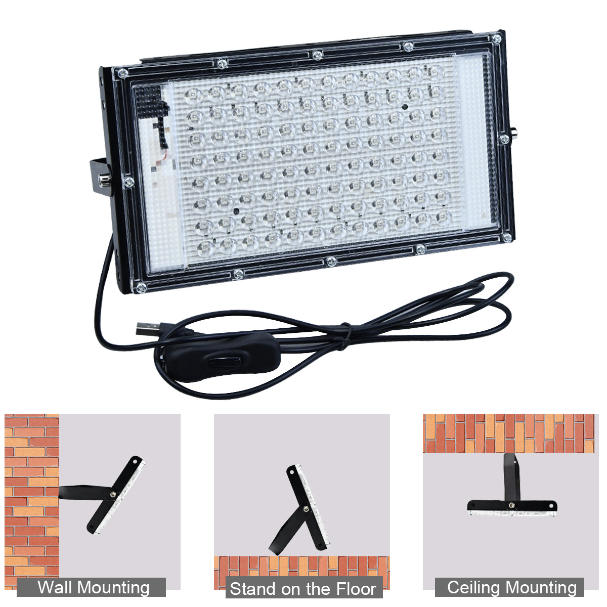 Picture of 5V purple light cross-border wholesale USB interface UV curing lamp source square stage atmosphere purple light