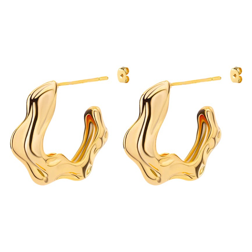 European and American New Style Earrings Polygonal Möbius Ring Earrings Five-Pointed Star Hollow Geometric Women's Earrings Drop Shipping