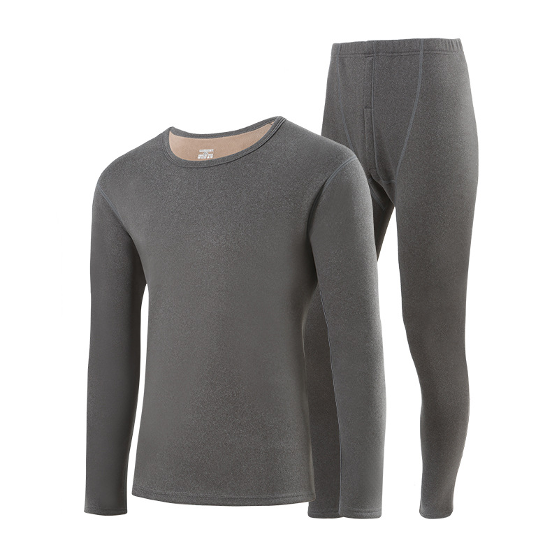 Picture of 2025 Autumn and Winter New Camel Hair Thermal Underwear Men's Velvet Thickened Autumn Clothes Autumn Pants Women's Warm Suit Wholesale