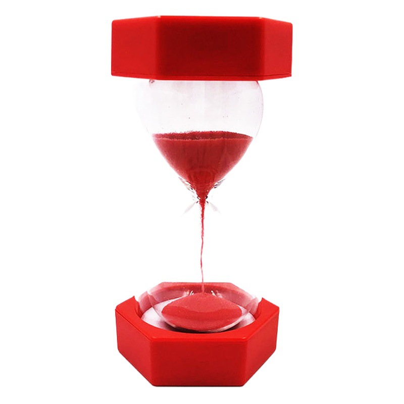 Factory wholesale small hexagonal hourglass 10/15/30 minutes timer children gift creative home decoration plastic