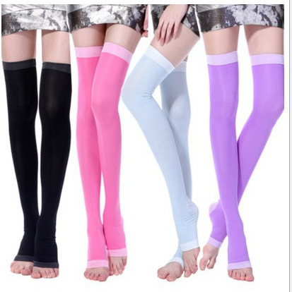 Pressure Skinny Leg Sleep Socks Women's Japanese Style Leg Over-the-Knee Socks Spring and Summer High-rise Open Toe Long Thigh Socks