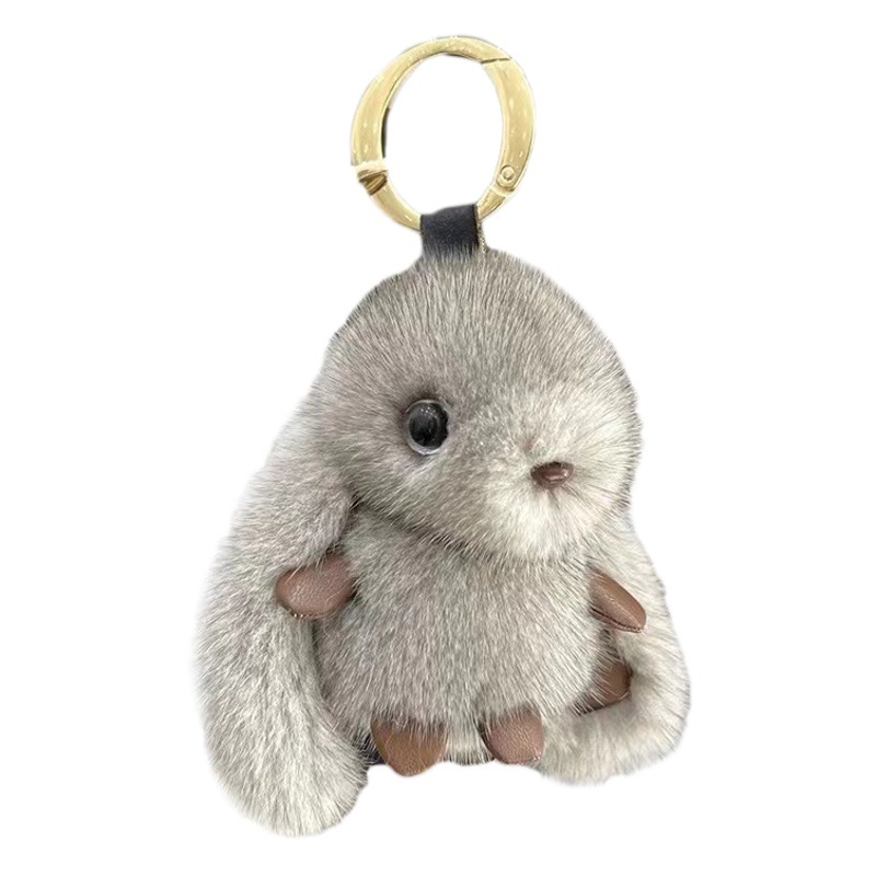 Cross-border Internet Celebrant Imitation Mink Plush Rabbit Handmade Pendant High-grade Bag Pendant Car Keychain Birthday Gift