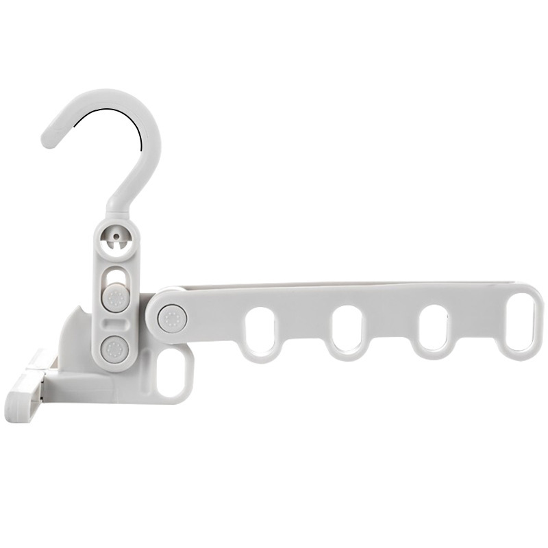 Picture of Folding clothes hanger thickened indoor multi-functional wall hanging travel plastic hanger wholesale business trip portable five-hole hanger