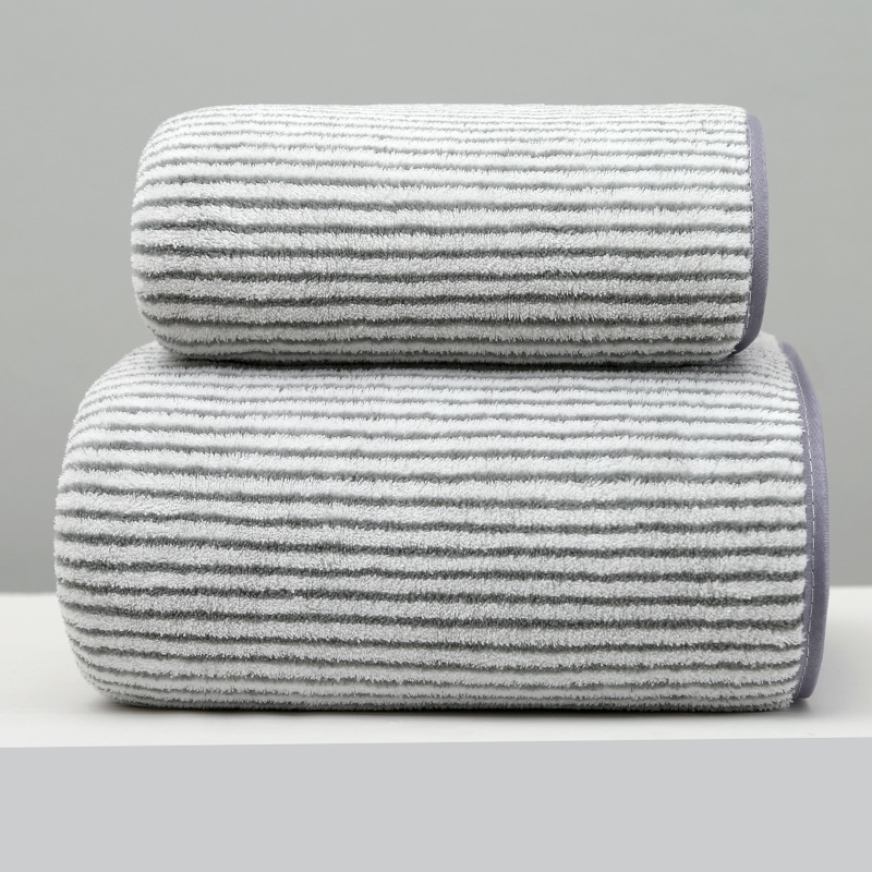 Picture of New Coral Velvet Cloud Plaid Towel, Water-Absorbent, Quick-Drying Candy Corduroy, Non-Shedding, Soft Edge-Wrapped Bath Towel