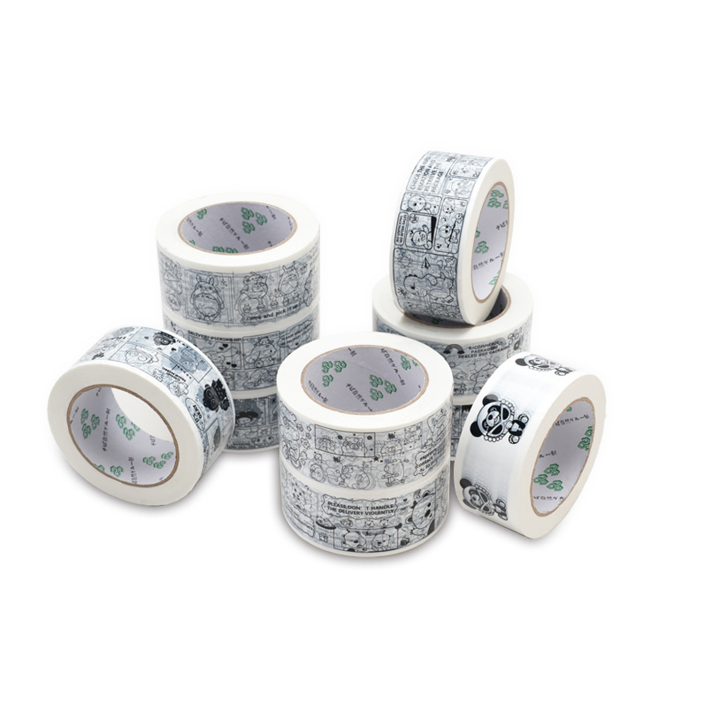 Large Roll of Packing and Sealing Tape for Express Delivery, Featuring Popular Cartoon Characters Like Milk Dragon, Kapibara, and Totoro with Cute Designs
