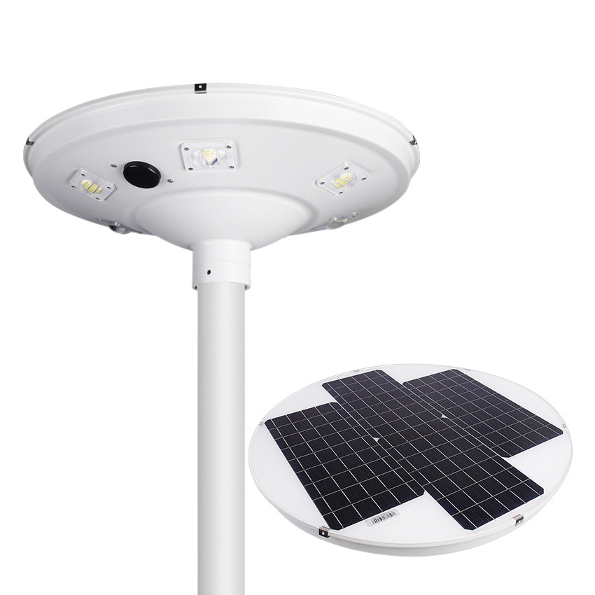 Super factory led outdoor integrated solar light square UFO solar landscape street light garden light lamp holder