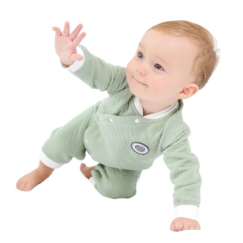 Picture of Baby Padded Cotton Jumpsuit Spring and Autumn Style Warm Winter Unisex Baby Sleepwear Romper Outfit National Trend