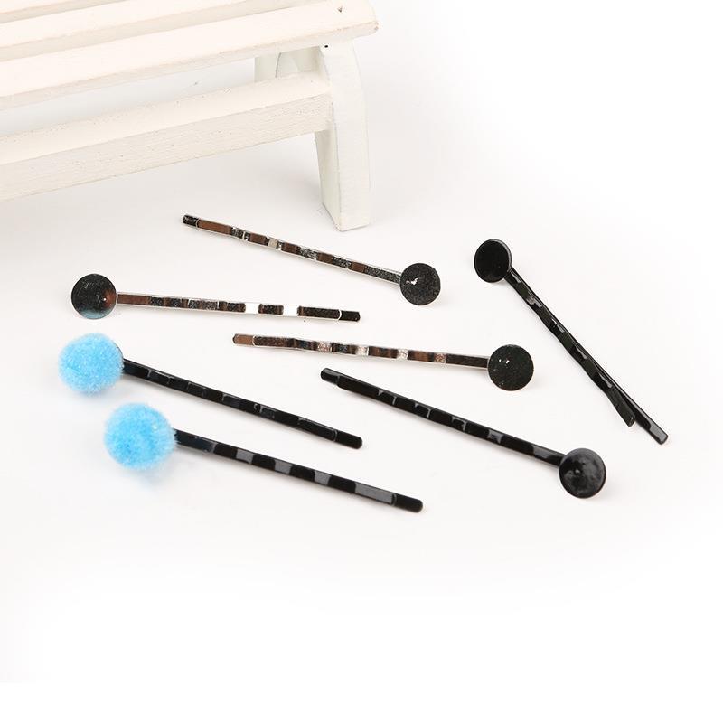 Cross border hot selling handmade hair accessories diy material 5cm iron four wave clip black homemade children's hairpin hair clip headdress