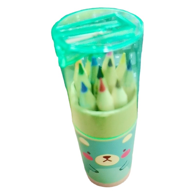 Cartoon 12-Colorful Painting Brush Sketch Colorfuled Pencil Kidsren's Gift Student Stationery Opening Event Gift Wholesale