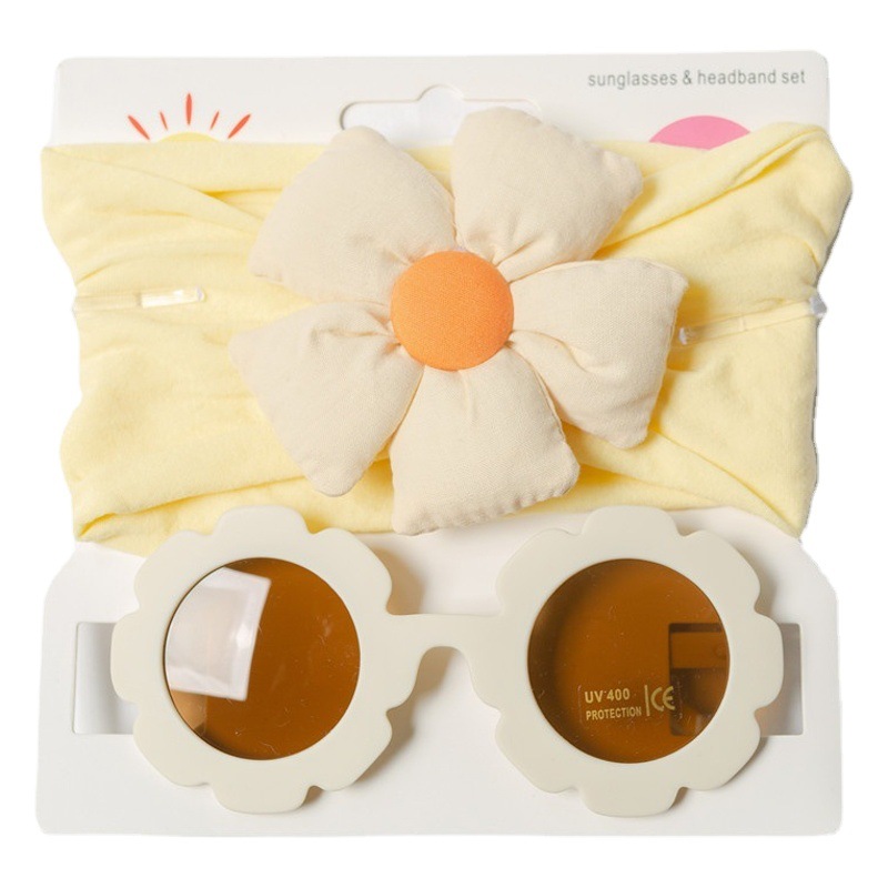 Children's hair band glasses suit flower sunglasses hair band suit male and female baby outdoor photo accessories sunglasses