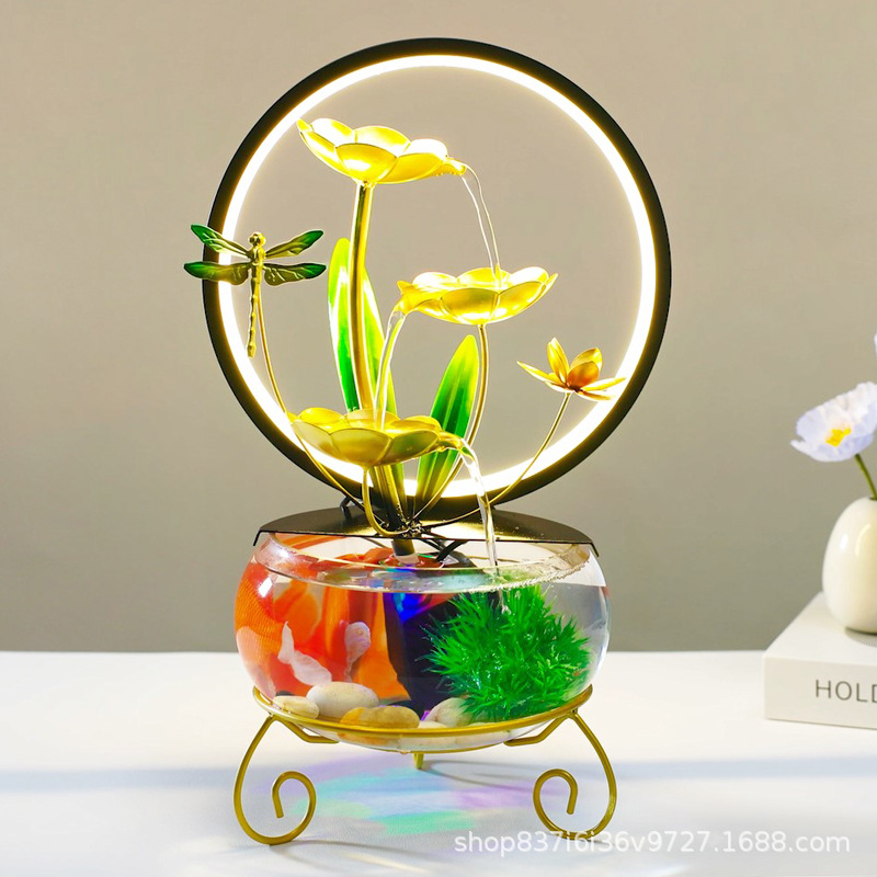 Picture of Water ornaments new products source factory desktop fountain wind pool fish tank decoration iron home decorations gifts