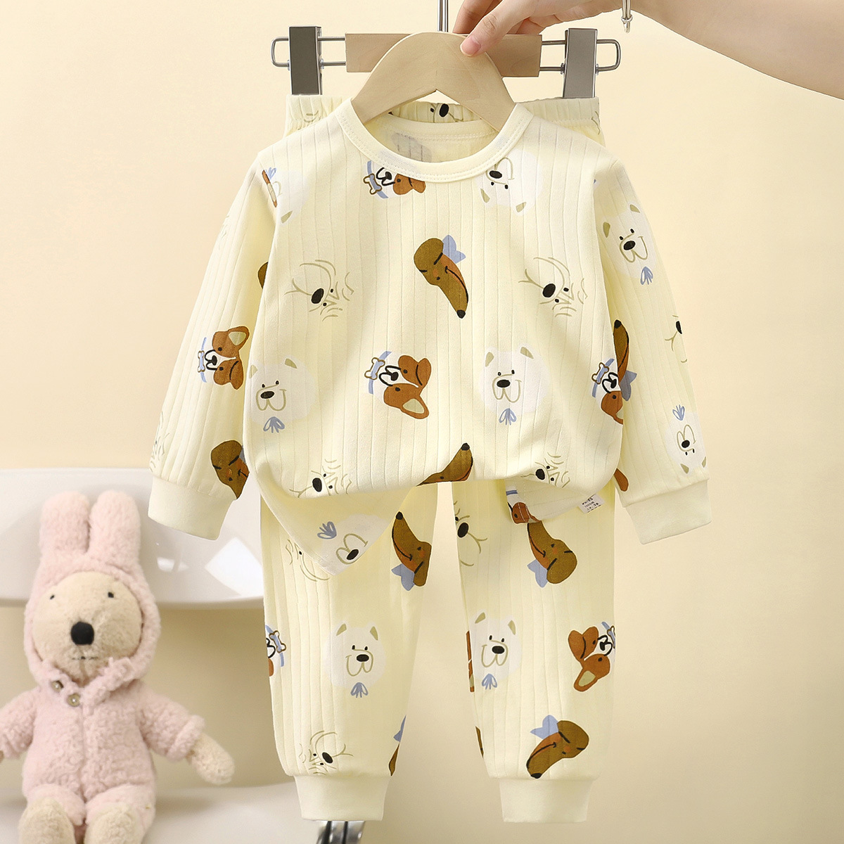 Picture of Children's Pure Cotton Underwear Set, New Autumn Style, Boys' Autumn Clothes and Pants, Baby Pajamas, Girls' Loungewear, Children's Clothing