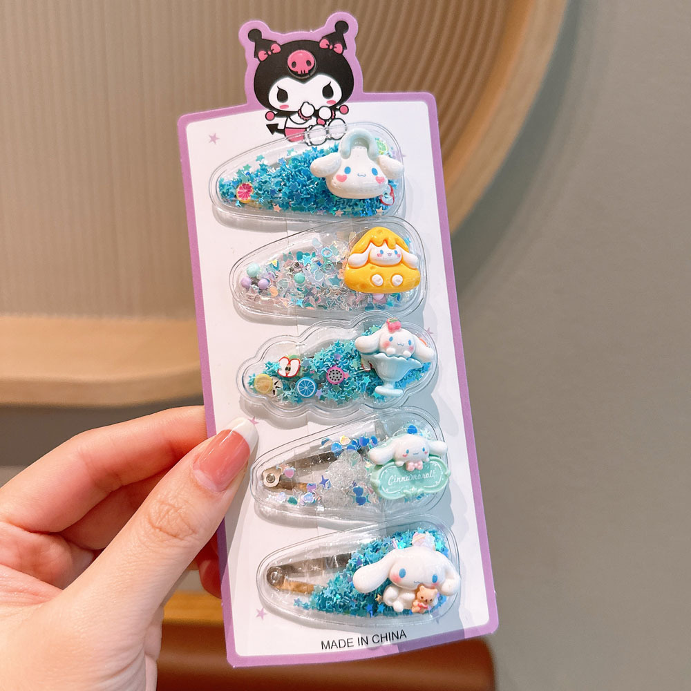 Picture of Children's Hairpin Girls' Headwear Side Side Bangs Clip Kids Baby's quicksand Clip Princess Cute Broken Hairpin bb Clip