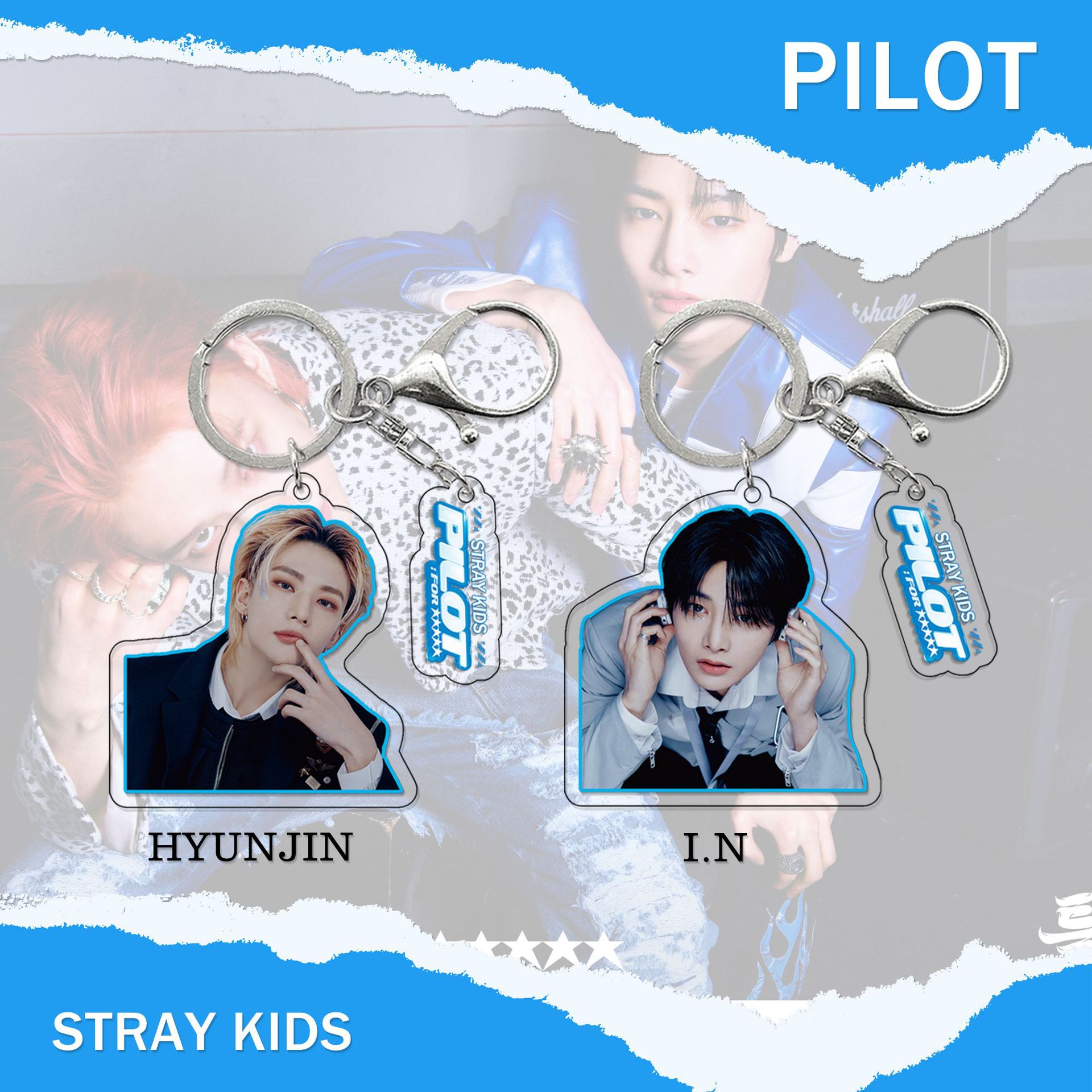 Picture of Stray Kids New Album (5-STAR) keychain Li Longfu peripheral acrylic pendant 2-piece set