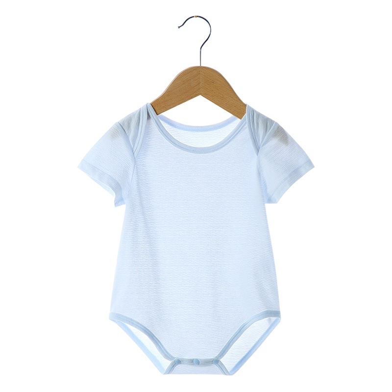 Foreign Trade Baby Jumpsuit Bamboo Fiber Summer Romper for Boys Short-Sleeve Ultra-Thin Romper