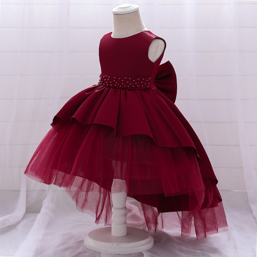 Picture of Cross-Border New Infant Flower Girl Birthday Children Princess Dress One-Year-Old Dress Tail Catwalk Dress One-Piece Drop Shipping