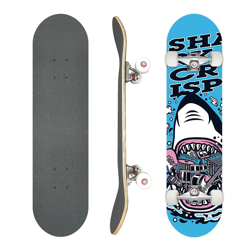 Picture of 31 inch skateboard professional adult street maple four-wheel beginner children double rocker concave skateboard