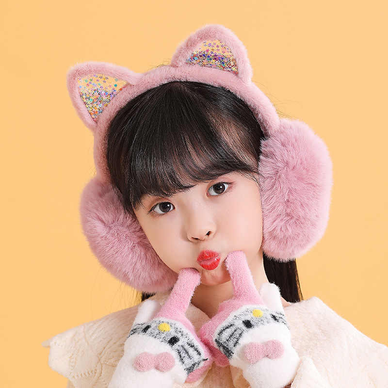 Picture of Earmuffs warm winter girls Korean cute cat ear children children Girls winter earmuffs earmuffs earmuffs earmuffs earmuffs