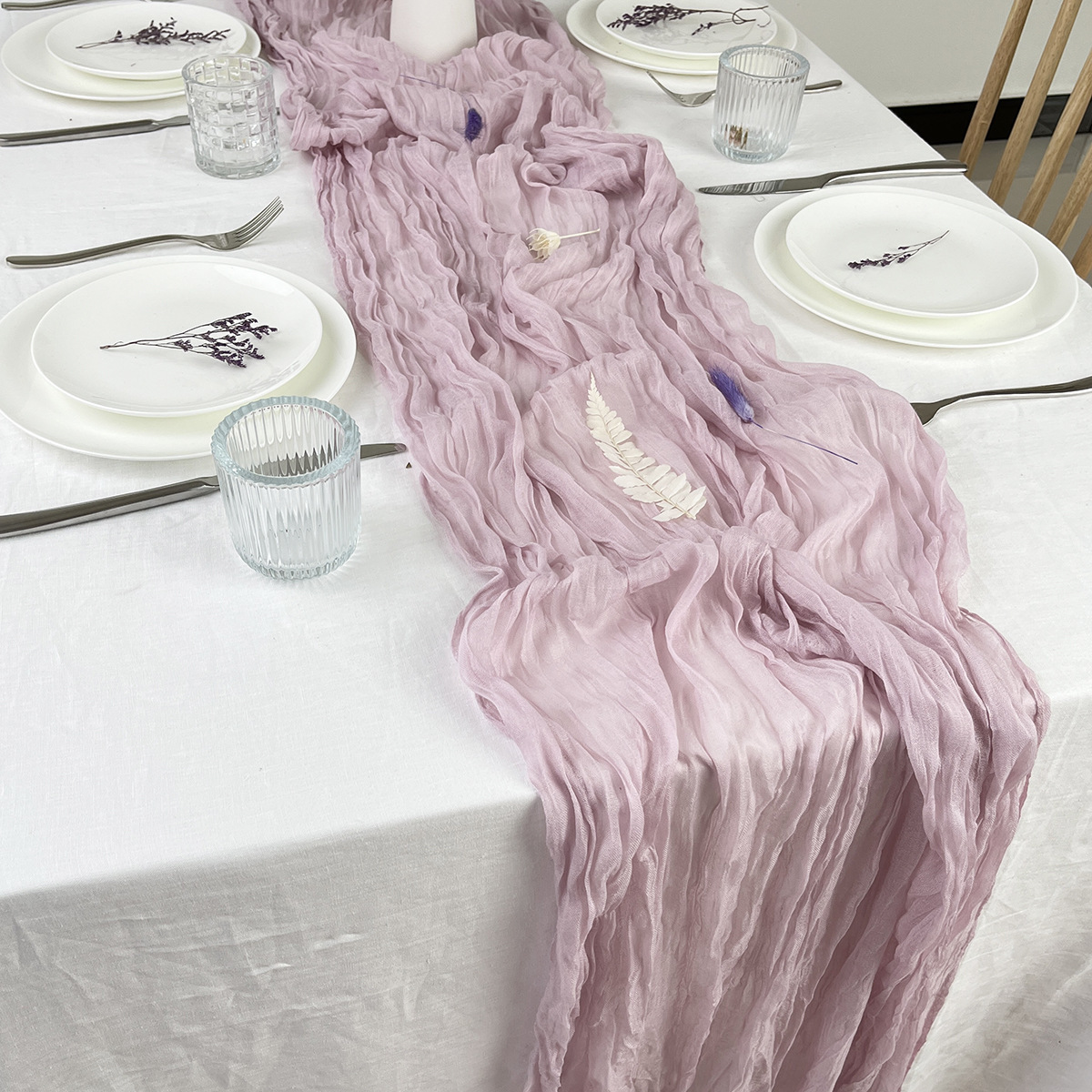 Picture of Wrinkle Cloth Table Flag Birthday Party Wrinkle Cloth Decorations Wedding Bari Twist Wrinkle
