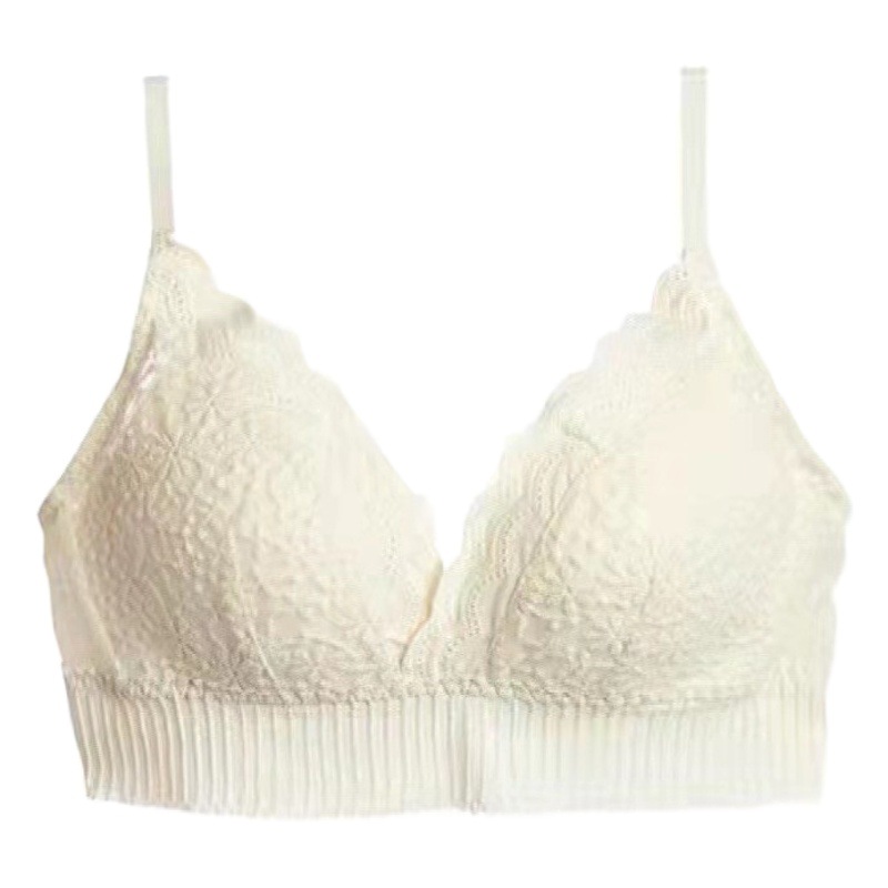 Lace thin small chest push up big bra upper support anti-sagging comfortable adjustable embroidered underwear without steel ring