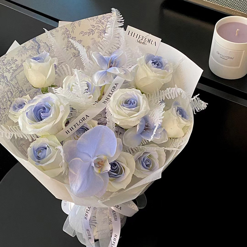 Internet Celebrity High-End Afternoon Black Tea Bouquet Wrapping Paper Afternoon Earl Bouquet Paper Flower Shop Bouquet Gift Wrapping Paper