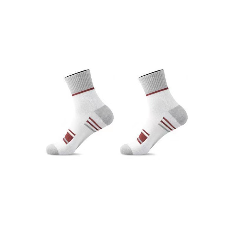 Picture of Autumn Socks for Men, Odor-Resistant, Non-Slip, Breathable, Color-Blocked Striped Men's Socks, Zhuji Socks, Mid-Calf Socks, Men's Socks