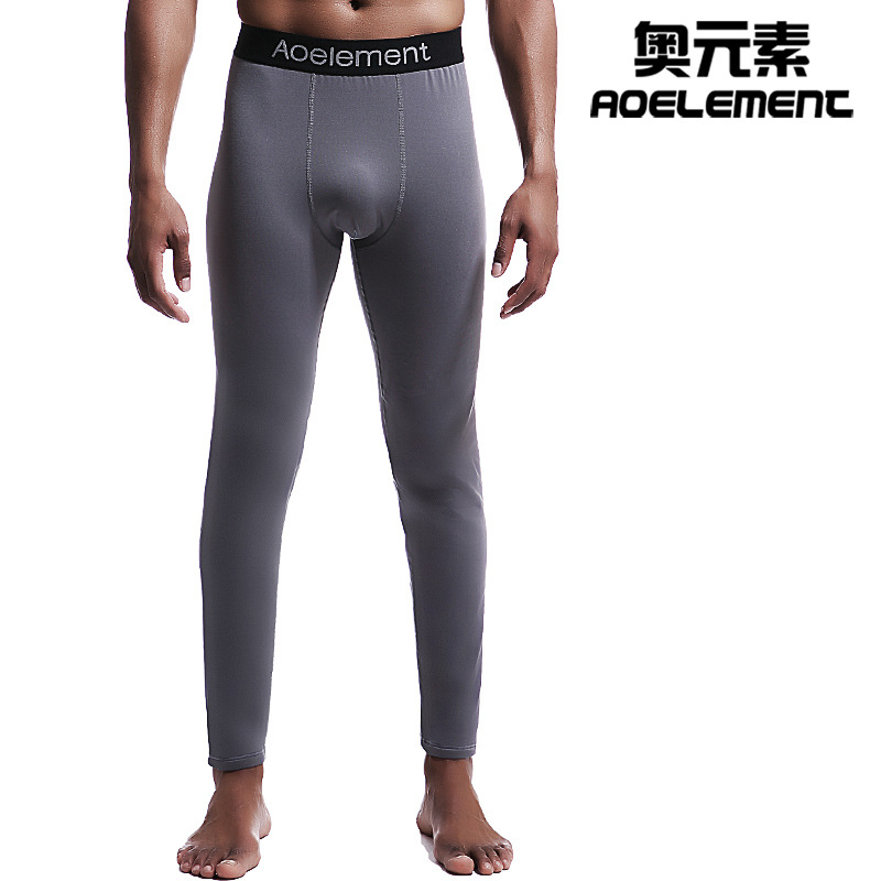 Picture of Men's long autumn pants single fleece-lined thin pants youth line pants warm pants slim autumn and winter leggings wool pants men