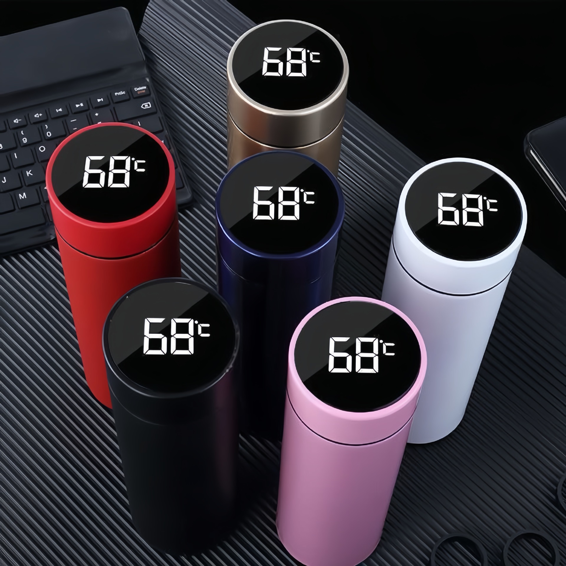 Intelligent temperature measuring thermos cup custom logo gift 304 stainless steel business men's tea cup portable high-end pot
