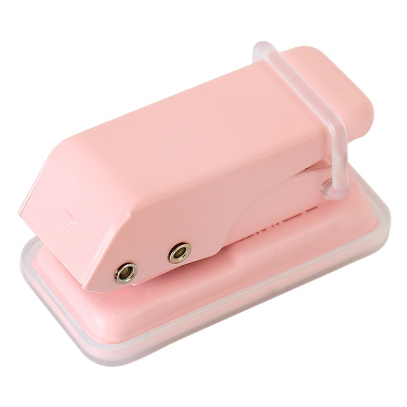 Portable mini paper puncher loose-leaf book binding puncher metal color office supplies student stationery