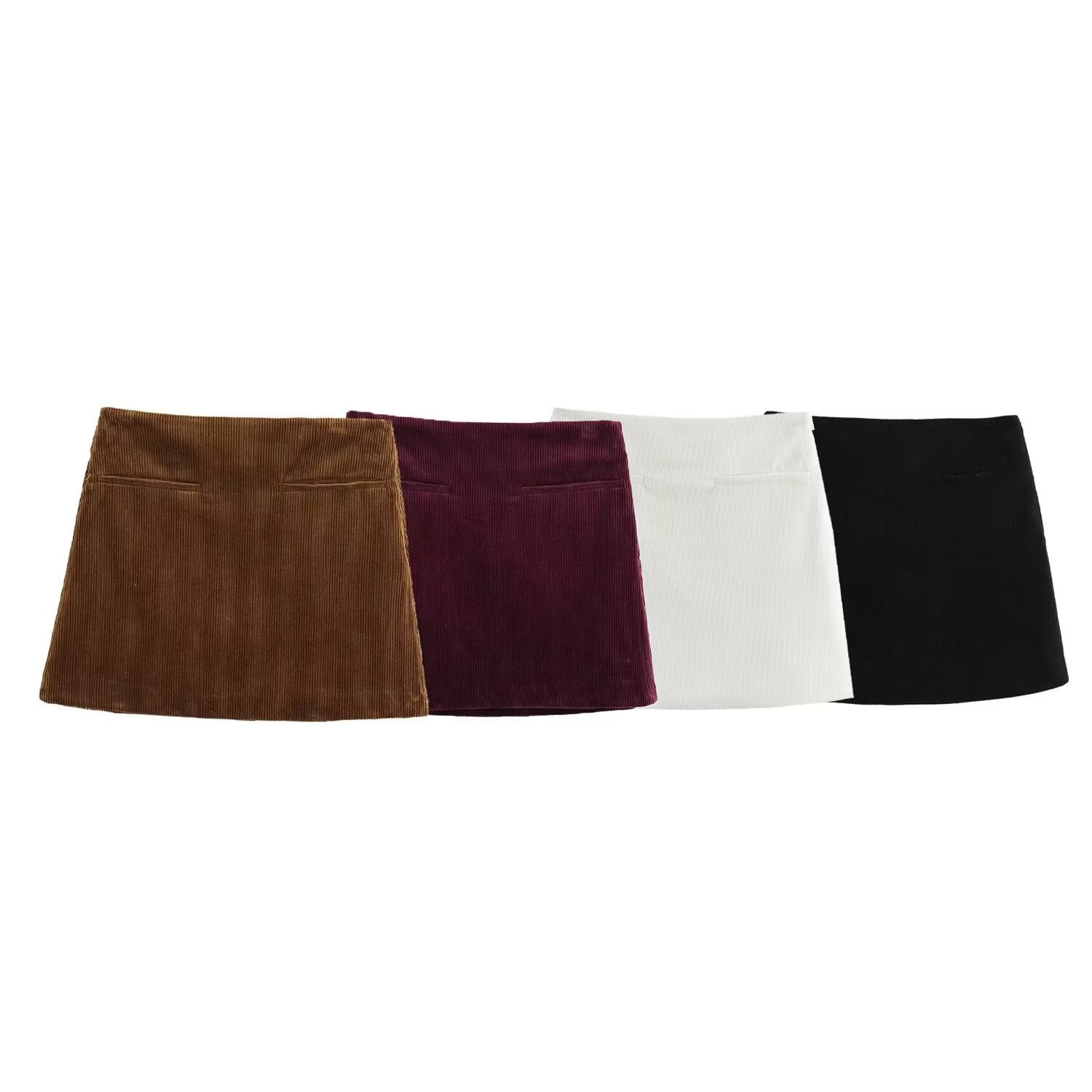 ZA cross-border women's clothing wholesale European and American style new fashion Joker high waist hip corduroy skirt 1255403