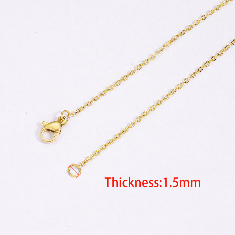 Picture of Spot 18K Furnace Real Gold 1/1.5/2mm Cross Chain Titanium Steel Chain Jewelry Accessories Necklace Bright and Non-Fading